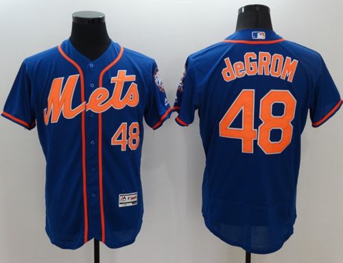 Mets #48 Jacob DeGrom Blue Flexbase Authentic Collection Stitched MLB Jersey